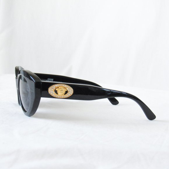 VERY RARE! AUTHENTIC VTG 1990’S GIANNI VERSACE BLACK DESIGNER SUNGLASSES CZ - Picture 10 of 15